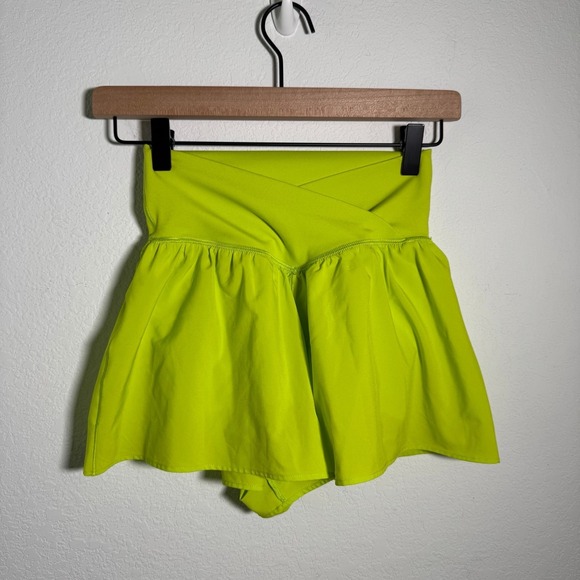 aerie Pants - Offline By Aerie | Neon Green Athletic Skirt Built In Shorts | Womens XS